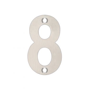 Click Here To Enlarge This Photo Of ZSN08ASS - Zoo Hardware Numeral &lpar;No 8&rpar; 75mm Satin Stainless Steel