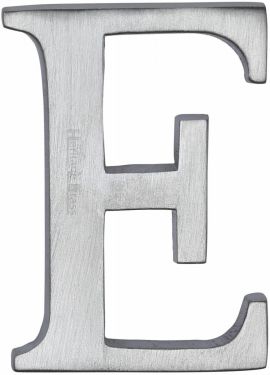 Click Here To Enlarge This Photo Of C1565 2 E-SC Heritage Brass Alphabet E Pin Fix 51mm &lpar;2"&rpar; Satin Chrome Finish