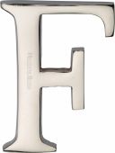 C1565 2 F-PNF Heritage Brass Alphabet F Pin Fix 51mm &lpar;2"&rpar; Polished Nickel Finish