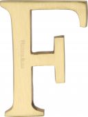 C1565 2 F-SB Heritage Brass Alphabet F Pin Fix 51mm &lpar;2"&rpar; Satin Brass Finish