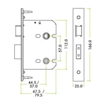 Click Here To Enlarge This Photo Of ZUKB64PVD - Zoo Hardware Architectural Heavy Duty Bathroom Lock 64mm &lpar;45mm backset&rpar; PVD Stainless Brass