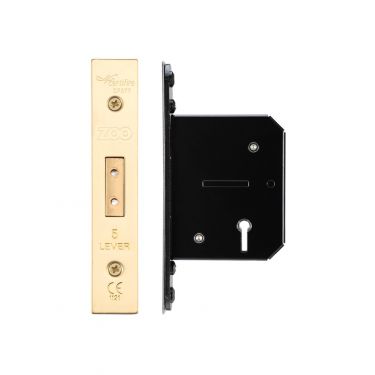 Click Here To Enlarge This Photo Of ZUKD564PVD - Zoo Hardware Architectural Heavy Duty 5 Lever Deadlock 64mm &lpar;45mm backset&rpar; PVD Stainless Brass