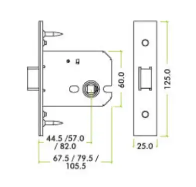 Click Here To Enlarge This Photo Of ZUKF102PVD - Zoo Hardware Architectural Heavy Duty Flat latch 102mm &lpar;82mm backset&rpar; PVD Stainless Brass
