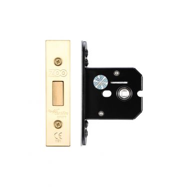 Click Here To Enlarge This Photo Of ZUKFD64PVD - Zoo Hardware Architectural Heavy Duty Flat Dead Bolt 64mm &lpar;45mm backset&rpar; PVD Stainless Brass
