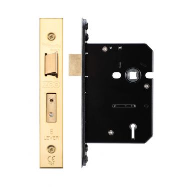 Click Here To Enlarge This Photo Of ZUKS576PVD - Zoo Hardware Architectural Heavy Duty 5 Lever Sashlock 76mm &lpar;57mm backset&rpar; PVD Stainless Brass