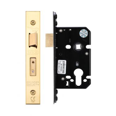 Click Here To Enlarge This Photo Of ZUKS64EPPVD - Zoo Hardware Architectural Heavy Duty Euro Profile Sashlock 64mm &lpar;45mm backset&rpar; PVD Stainless Brass
