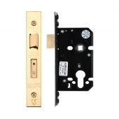 ZUKS64EPPVD - Zoo Hardware Architectural Heavy Duty Euro Profile Sashlock 64mm &lpar;45mm backset&rpar; PVD Stainless Brass