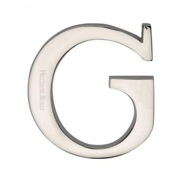 Click Here To Enlarge This Photo Of C1565 2 G-PNF Heritage Brass Alphabet G Pin Fix 51mm &lpar;2"&rpar; Polished Nickel Finish