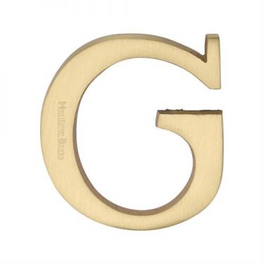 Click Here To Enlarge This Photo Of C1565 2 G-SB Heritage Brass Alphabet G Pin Fix 51mm &lpar;2"&rpar; Satin Brass Finish