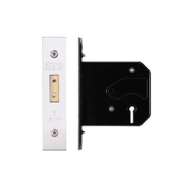 Click Here To Enlarge This Photo Of ZURD376SS - Zoo Hardware 3 Lever Replacement Deadlock 76mm &lpar;57mm backset&rpar; Satin Stainless Steel