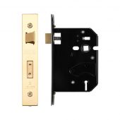 ZURS376PVD - Zoo Hardware 3 Lever Replacement Sashlock 76mm &lpar;57mm backset&rpar; PVD Stainless Brass