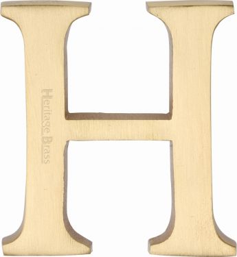Click Here To Enlarge This Photo Of C1565 2 H-SB Heritage Brass Alphabet H Pin Fix 51mm &lpar;2"&rpar; Satin Brass Finish