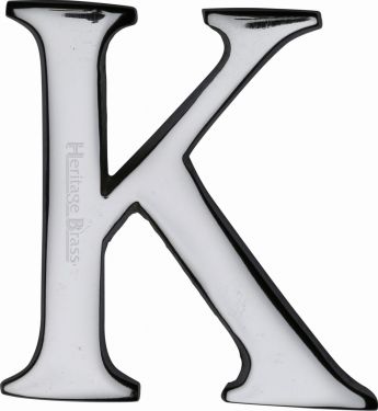 Click Here To Enlarge This Photo Of C1565 2 K-PC Heritage Brass Alphabet K Pin Fix 51mm &lpar;2"&rpar; Polished Chrome Finish