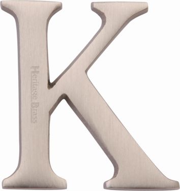 Click Here To Enlarge This Photo Of C1565 2 K-SN Heritage Brass Alphabet K Pin Fix 51mm &lpar;2"&rpar; Satin Nickel Finish