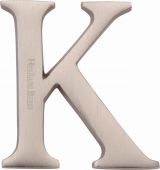 C1565 2 K-SN Heritage Brass Alphabet K Pin Fix 51mm &lpar;2"&rpar; Satin Nickel Finish
