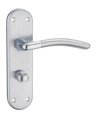 Click Here To Enlarge This Photo Of Fortessa - FBATHAMA-SPC - Amalfi Bathroom Lever on Backplate Satin&sol;Polished Chrome Finish