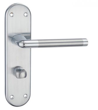 Click Here To Enlarge This Photo Of Fortessa - FBATHFOK-SPC - Foko Bathroom Lever on Backplate Satin&sol;Polished Chrome Finish