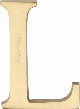 Click Here To Enlarge This Photo Of C1565 2 L-SB Heritage Brass Alphabet L Pin Fix 51mm &lpar;2"&rpar; Satin Brass Finish