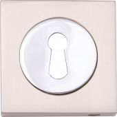 Fortessa - FSESC-SPC - Square Keyhole Escutcheon Satin&sol;Polished Chrome Finish