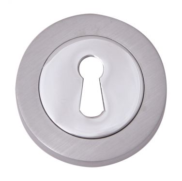 Click Here To Enlarge This Photo Of Fortessa - FESC-SPC - Round Keyhole Escutcheon Satin&sol;Polished Chrome Finish