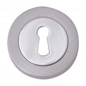 Fortessa - FESC-SPC - Round Keyhole Escutcheon Satin&sol;Polished Chrome Finish