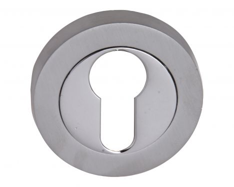 Click Here To Enlarge This Photo Of Fortessa - FEESC-SPC - Round Euro-Profile Escutcheon Satin&sol;Polished Chrome Finish