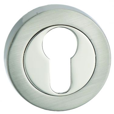 Click Here To Enlarge This Photo Of Fortessa - FEESC-SNNP - Round Euro-Profile Escutcheon Satin Nickel&sol;Polished Nickel Finish