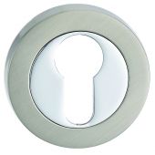 Fortessa - FEESC-SNCP - Round Euro-Profile Escutcheon Satin Nickel&sol;Polished Chrome Finish