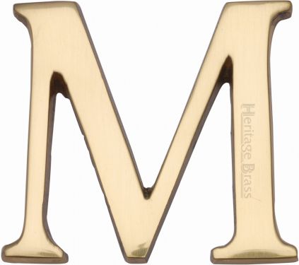 Click Here To Enlarge This Photo Of C1565 2 M-PB Heritage Brass Alphabet M Pin Fix 51mm &lpar;2"&rpar; Polished Brass Finish