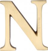 C1565 2 N-SB Heritage Brass Alphabet N Pin Fix 51mm &lpar;2"&rpar; Satin Brass Finish
