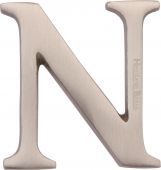 C1565 2 N-SN Heritage Brass Alphabet N Pin Fix 51mm &lpar;2"&rpar; Satin Nickel Finish