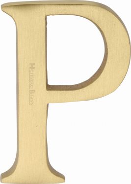 Click Here To Enlarge This Photo Of C1565 2 P-SB Heritage Brass Alphabet P Pin Fix 51mm &lpar;2"&rpar; Satin Brass Finish