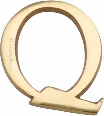 Click Here To Enlarge This Photo Of C1565 2 Q-PB Heritage Brass Alphabet Q Pin Fix 51mm &lpar;2"&rpar; Polished Brass Finish