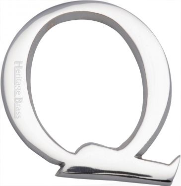 Click Here To Enlarge This Photo Of C1565 2 Q-PC Heritage Brass Alphabet Q Pin Fix 51mm &lpar;2"&rpar; Polished Chrome Finish