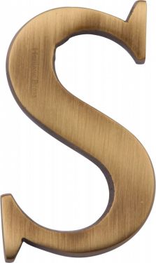 Click Here To Enlarge This Photo Of C1565 2 S-AT Heritage Brass Alphabet S Pin Fix 51mm &lpar;2"&rpar; Antique Brass Finish