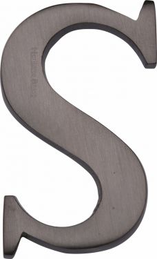 Click Here To Enlarge This Photo Of C1565 2 S-MB Heritage Brass Alphabet S Pin Fix 51mm &lpar;2"&rpar; Matt Bronze Finish