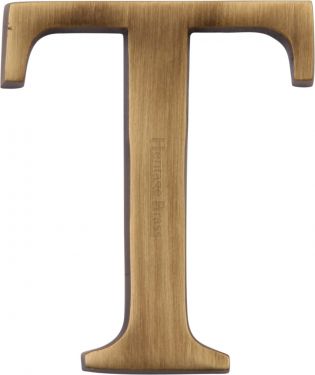 Click Here To Enlarge This Photo Of C1565 2 T-AT Heritage Brass Alphabet T Pin Fix 51mm &lpar;2"&rpar; Antique Brass Finish