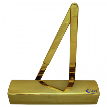 Click Here To Enlarge This Photo Of AS3012 - ASEC Classic Size 1-6 Overhead Door Closer with Backcheck & Delayed Action - Polished Brass