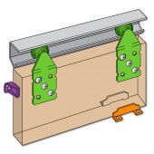 1270 - HENDERSON ST18 Single Top Wardrobe Single Track Sliding Door Gear &lpar;900mm Max Opening Width&rpar;