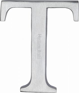 Click Here To Enlarge This Photo Of C1565 2 T-SC Heritage Brass Alphabet T Pin Fix 51mm &lpar;2"&rpar; Satin Chrome Finish
