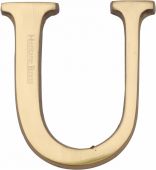 C1565 2 U-PB Heritage Brass Alphabet U Pin Fix 51mm &lpar;2"&rpar; Polished Brass Finish