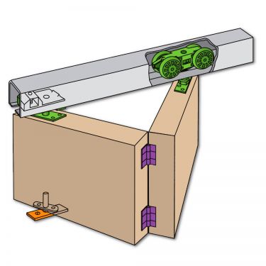 Click Here To Enlarge This Photo Of L17961 - HENDERSON HF25&sol;24 Husky 25kg Folding Track Sliding Door Gear suits up to 2400mm Opening Width &lpar;Max 4 Doors&rpar;