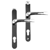 AS10496 - Asec Polished Chrome Espagnolette Handles - 92&sol;62mm Centres - 210mm Screw Centres - 240mm Backplate