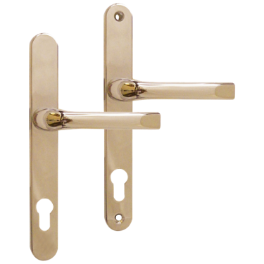 Click Here To Enlarge This Photo Of AS10680 - Asec Gold Espagnolette Handles - 92mm Centres - 200mm Screw Centres - 230mm Backplate