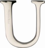 C1565 2 U-PNF Heritage Brass Alphabet U Pin Fix 51mm &lpar;2"&rpar; Polished Nickel Finish