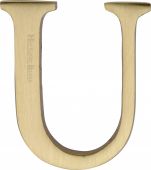 C1565 2 U-SB Heritage Brass Alphabet U Pin Fix 51mm &lpar;2"&rpar; Satin Brass Finish