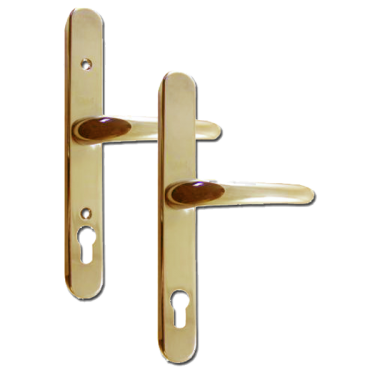 Click Here To Enlarge This Photo Of L17790 - Yale Gold Espagnolette Handles R&sol;H - 92mm Centres - Adjustable Screw Centres - 270mm Backplate