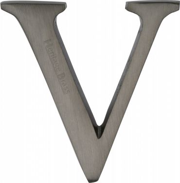 Click Here To Enlarge This Photo Of C1565 2 V-MB Heritage Brass Alphabet V Pin Fix 51mm &lpar;2"&rpar; Matt Bronze Finish