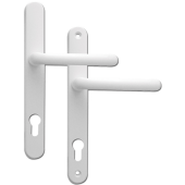 L18422 - Fab & Fix White Espagnolette Handles - 92&sol;62mm Centres - 211mm Screw Centres - 243mm Backplate