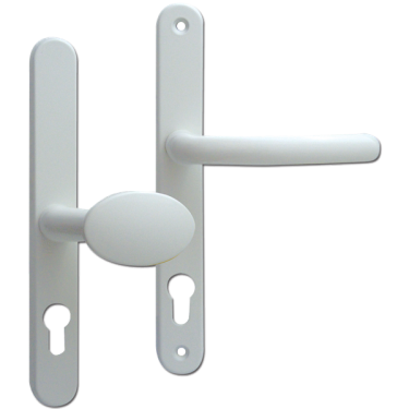 Click Here To Enlarge This Photo Of L18432 - Fab & Fix White Espagnolette Handles - 92&sol;62mm Centres - 211mm Screw Centres - 243mm Backplate